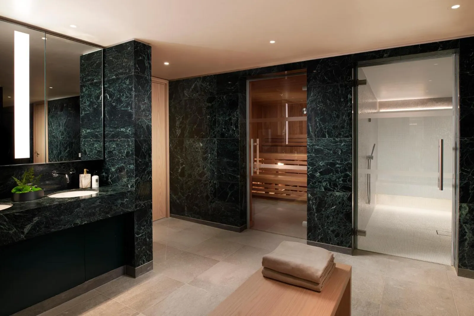 the sauna at Pan Pacific London