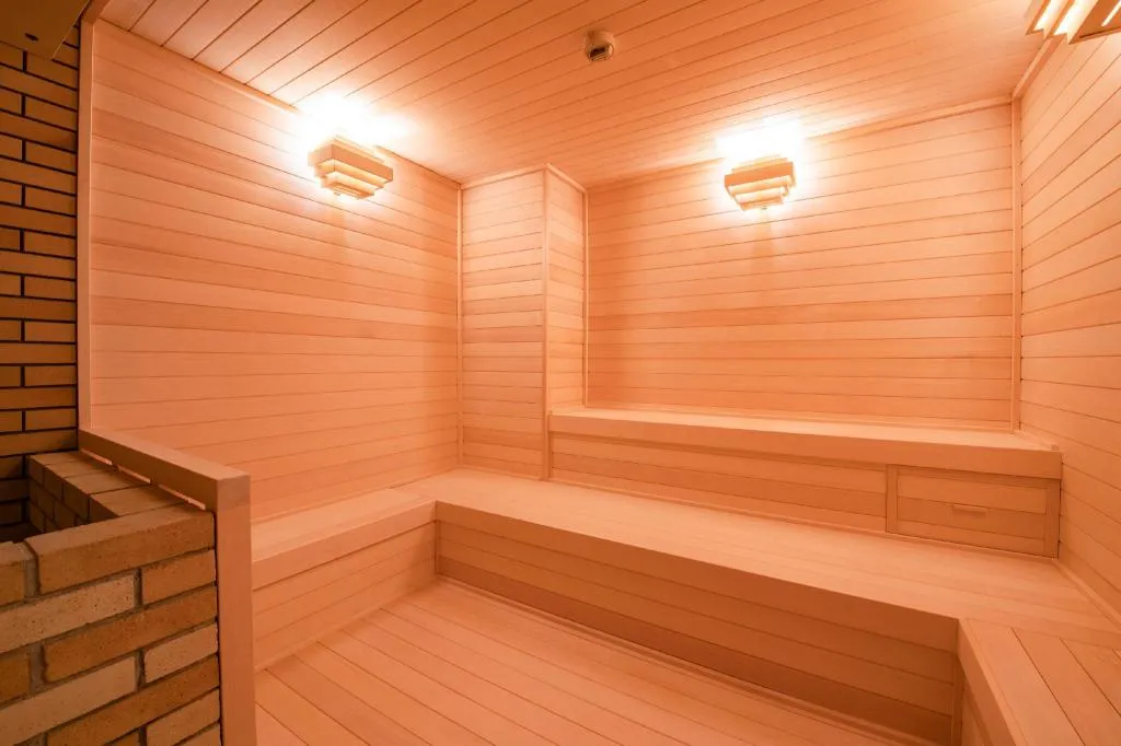 the sauna at Hilton Tokyo