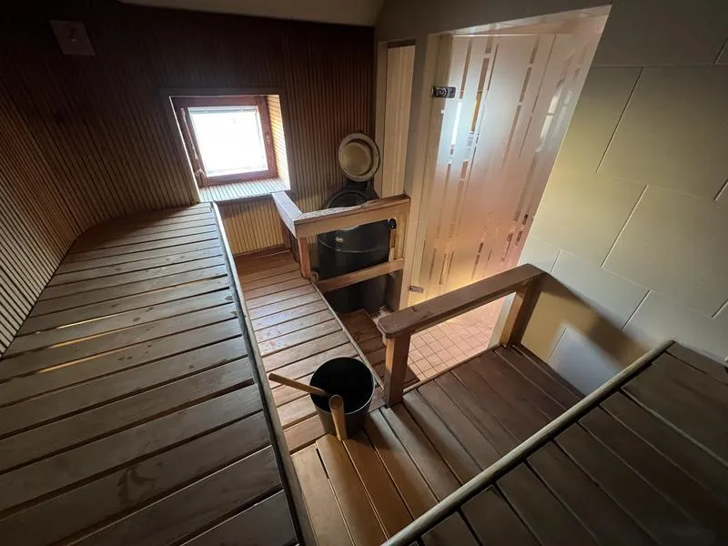 the sauna at Hotel Helka
