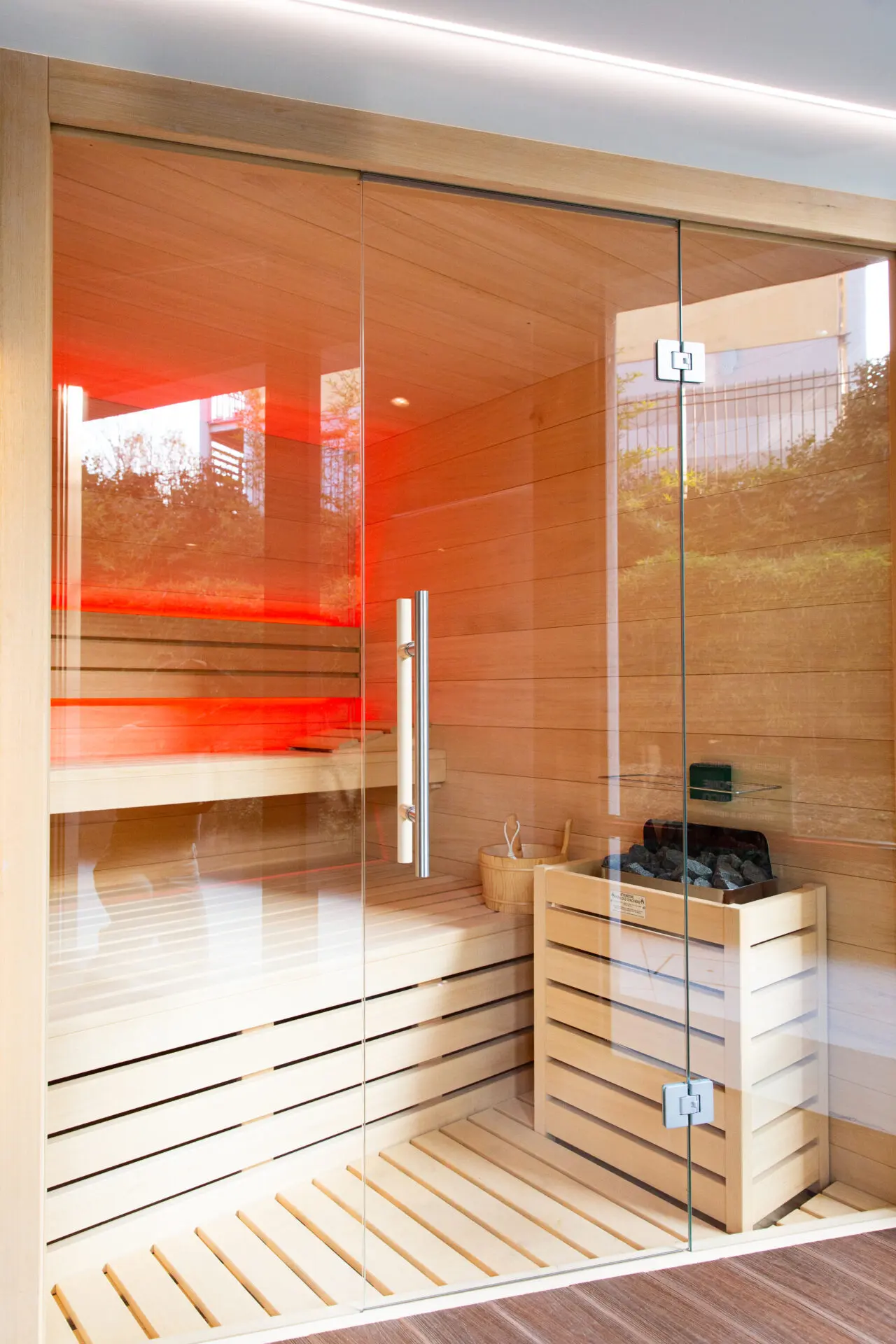 the sauna at Zambala Luxury Apartments