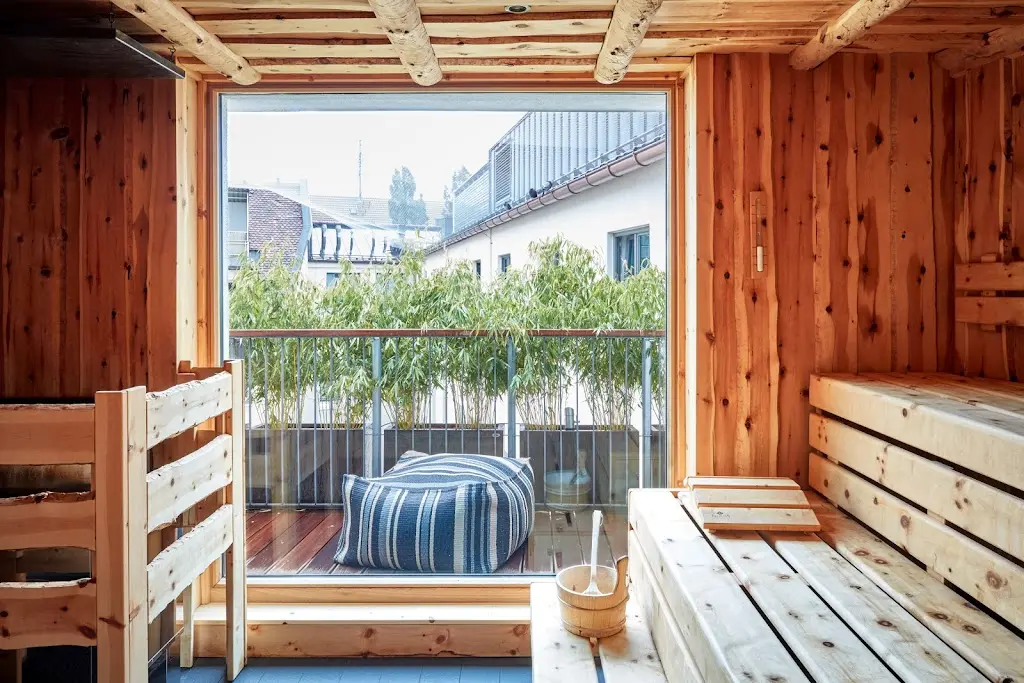 the sauna at 25hours Hotel The Royal Bavarian