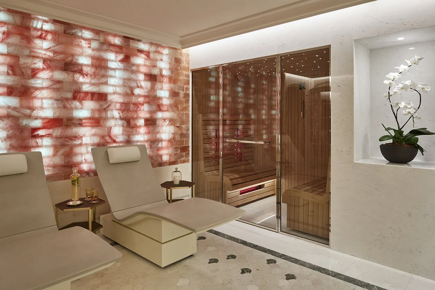 the sauna at Hôtel de Crillon, A Rosewood Hotel