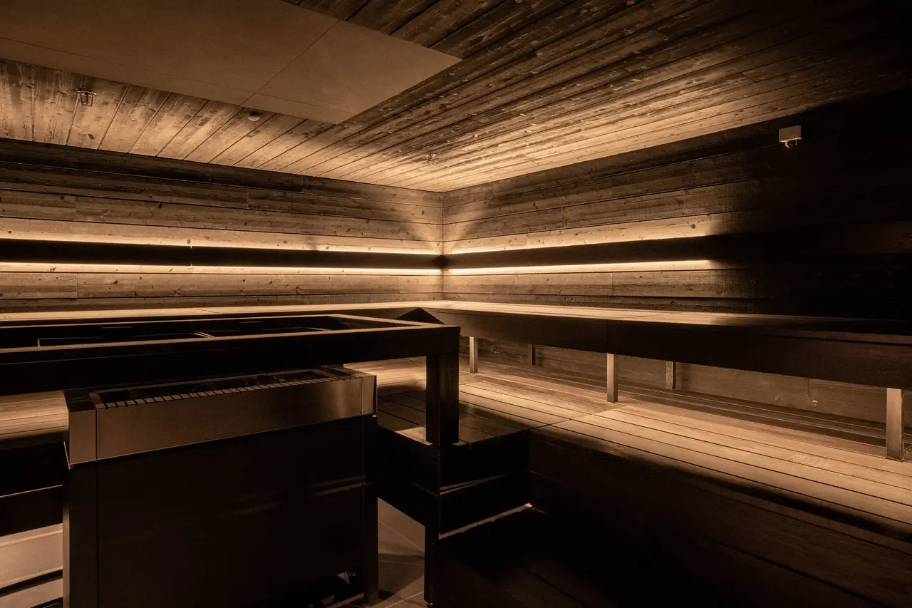 the sauna at Scandic Helsinki Hub