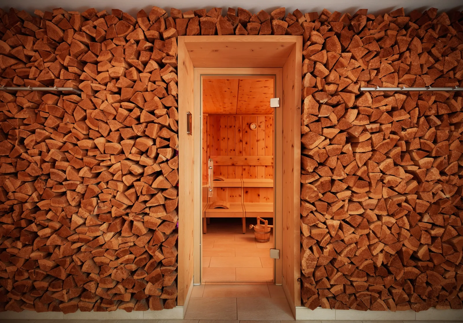 the sauna at Giardino Mountain
