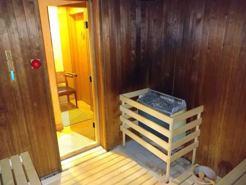 the sauna at Hotel Warszawa