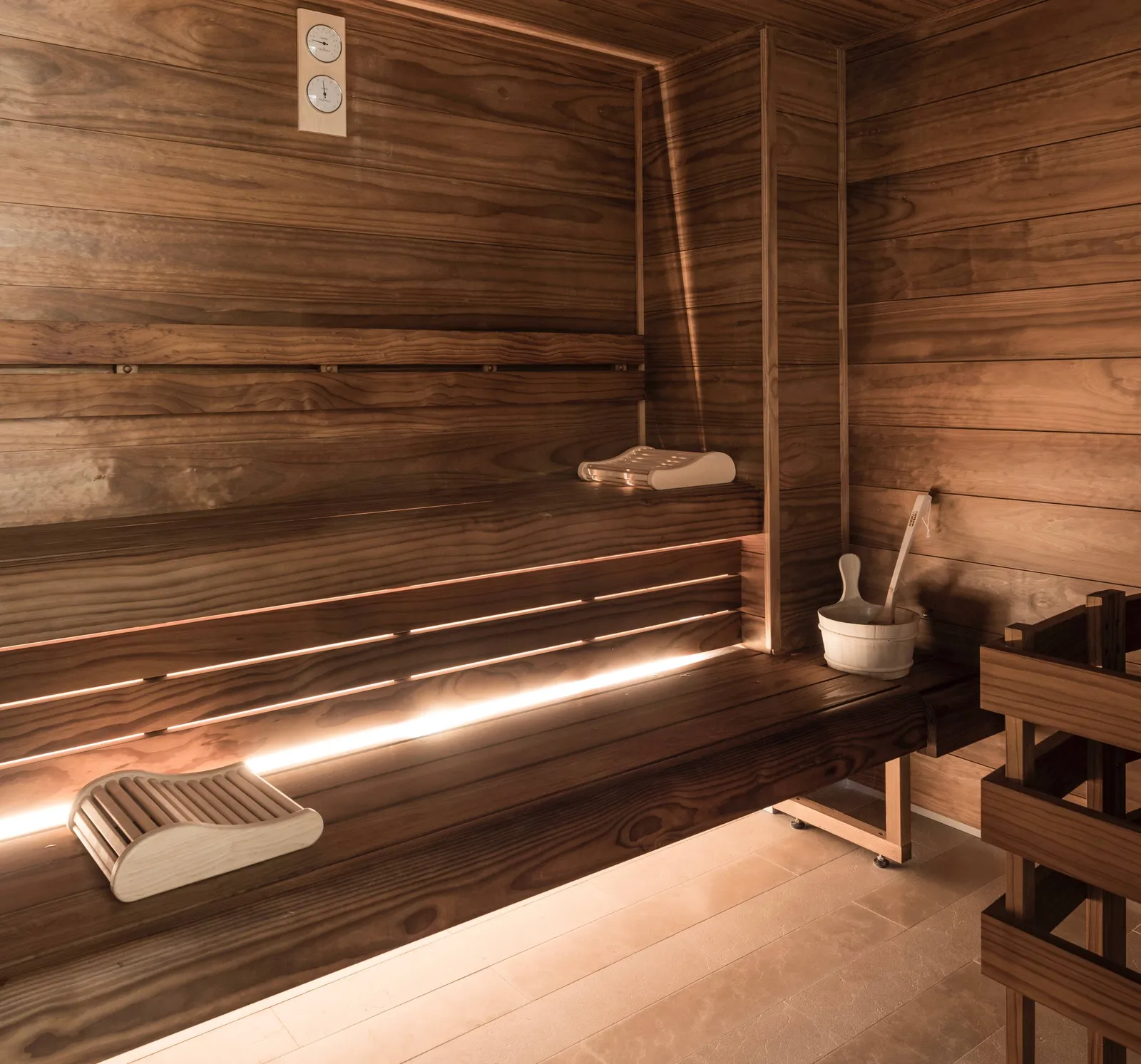 the sauna at Grand Powers Hotel