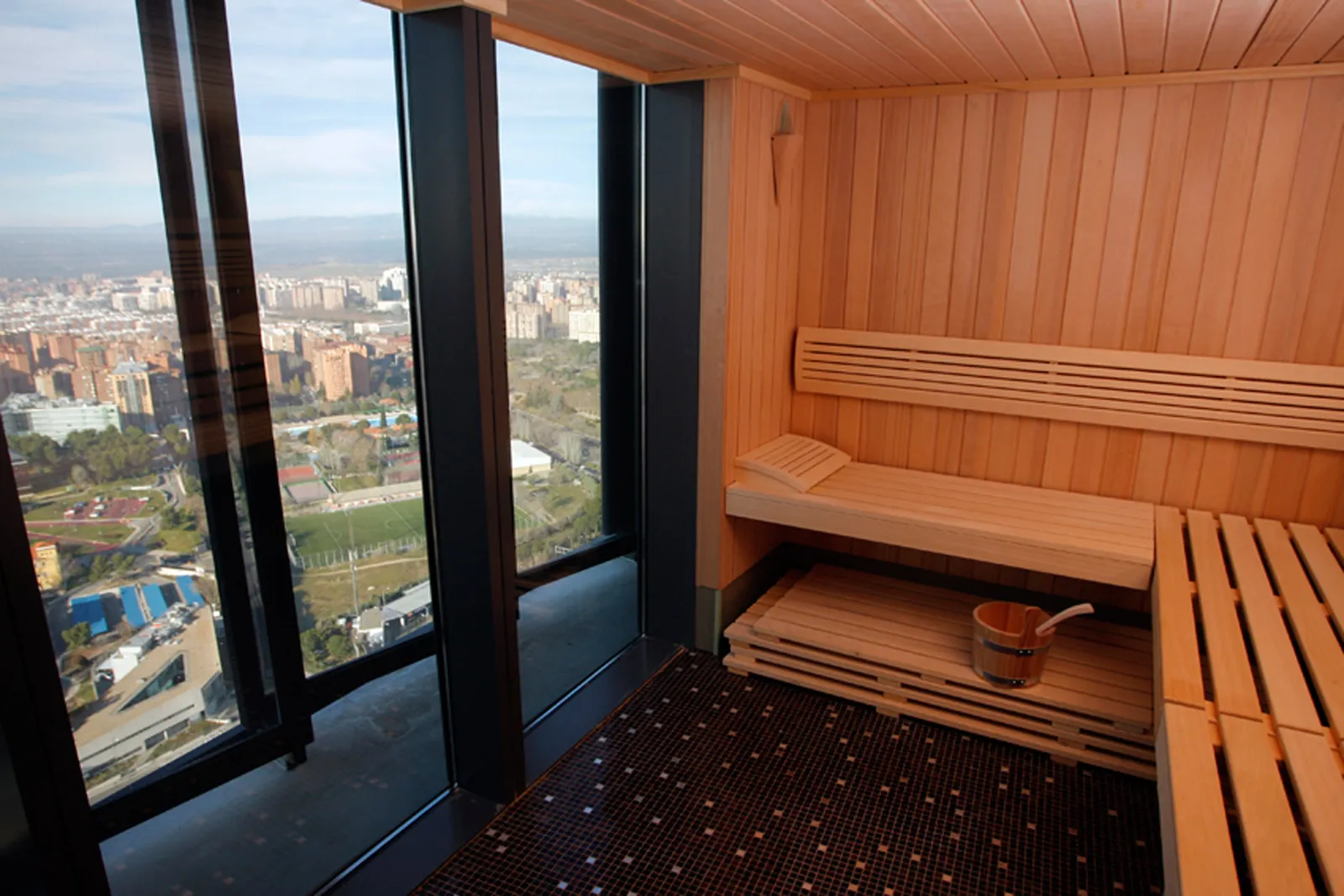 the sauna at Eurostars Madrid Tower