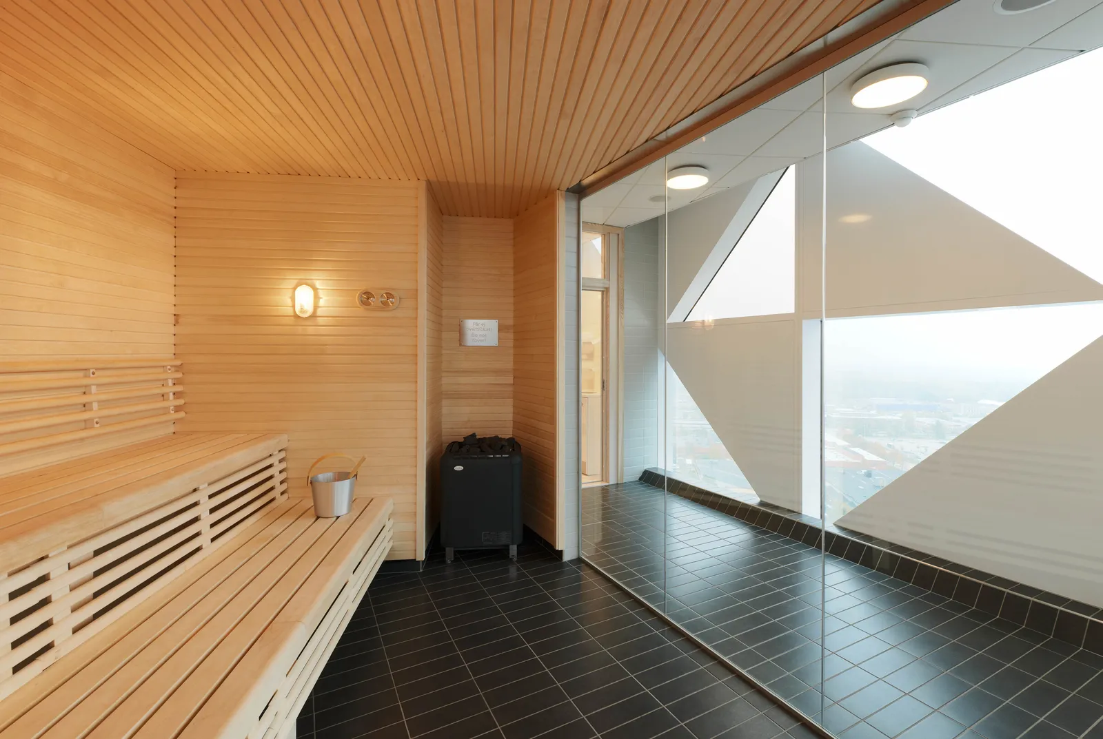the sauna at Scandic Victoria Tower
